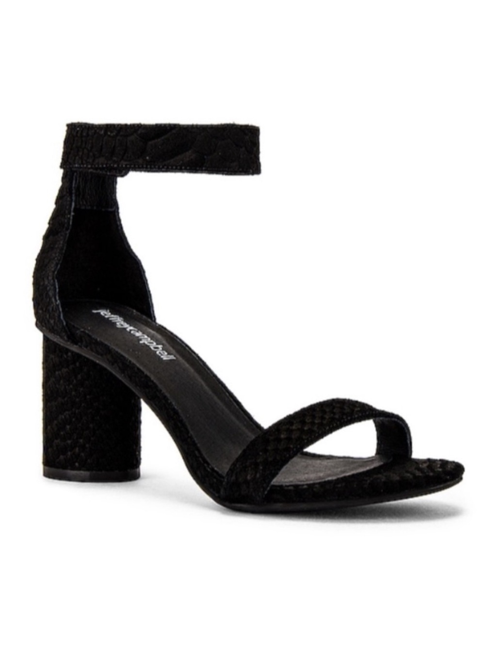 Jeffrey Campbell Laura Black Suede Snake Heel Size 8.5